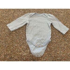 BabyGear Blue & White Heart Patterned Bodysuit Girls 6-9M